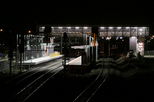 Coolaroo - all lit up and waiting to go, but waiting for the June 2010 timetable change