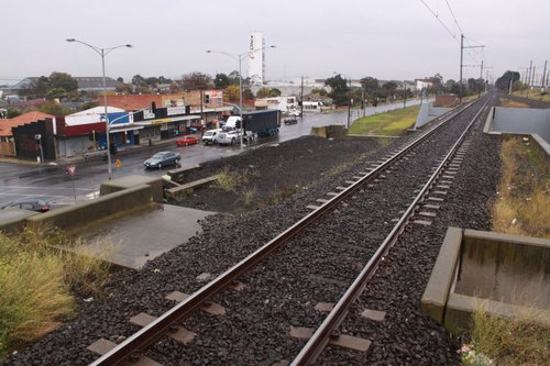 Provision for a third track in the bridge abutments at the down end of Tottenham station