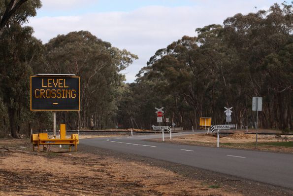 Temporary message board in place to warn drivers on Carisbrook - Talbot Road