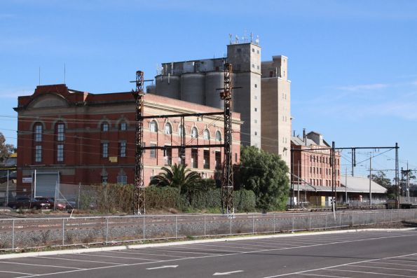 Former Albion substation in the foreground, the John Darling & Son Flour Mill behind