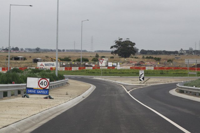 Access road under construction to the site of the new station