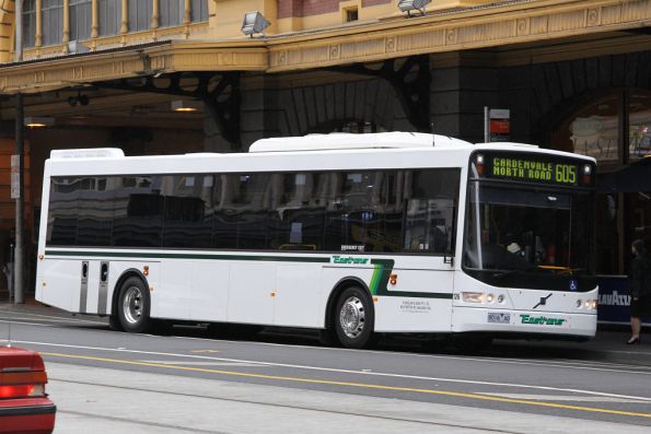 Eastrans #126 rego 8016AO at the route 605 terminus at Flinders Street Station