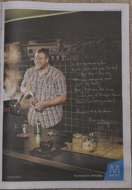 Latest ad in the Metro 'This is me' campaign - 'Courtney' the coffee shop owner