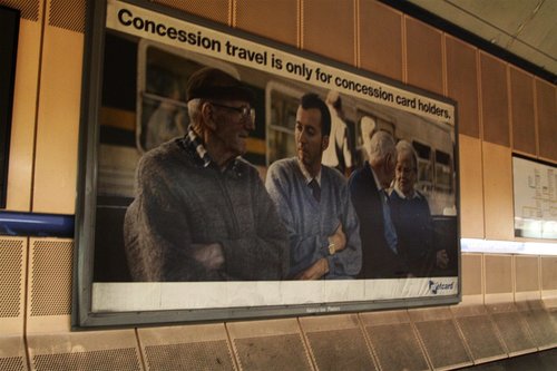 'Concession travel is only for concession card holders' poster at Melbourne Central (I think it's a decade old now?)