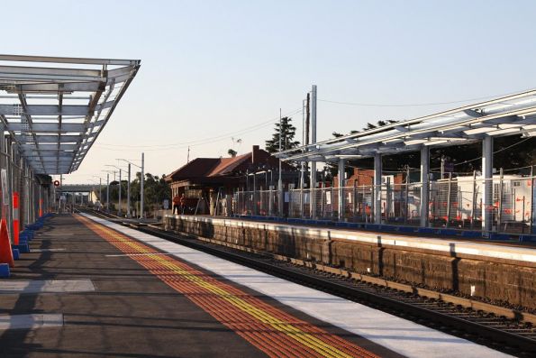 Work on the massive platform verandas at the down end of Diggers Rest