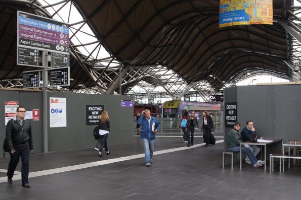 How many V/Line commuters can you squeeze between 'Exciting New Retailers'?