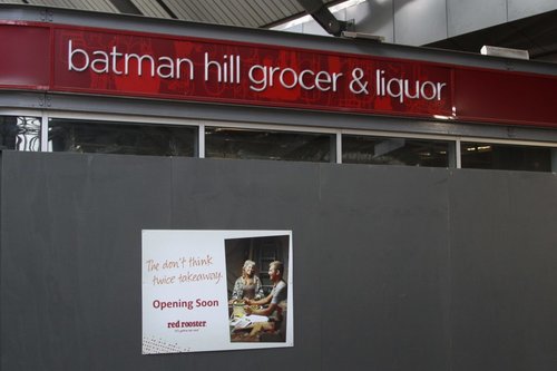 Abandoned supermarket 'Batman Hill Grocer & Liquor' at Southern Cross finally being redeveloped, into a Red Rooster