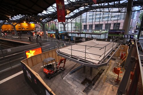 The 'Exciting New Retailer!' taking shape on the Collins Street concourse