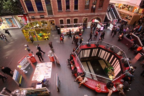 Time to dodge the marketing stalls blocking the main entrance to Melbourne Central Station!