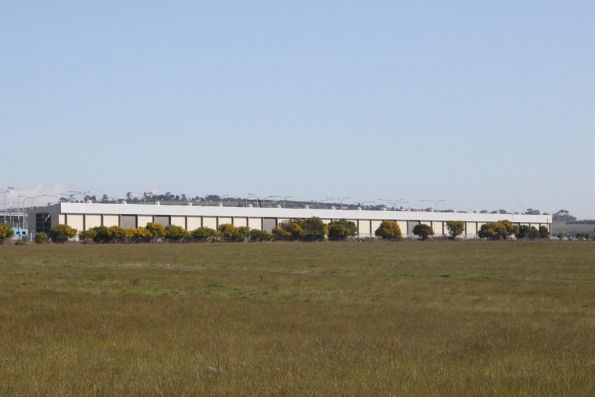 Massive shed for the train wash: 6 cars long, the wash unit moves, not the train