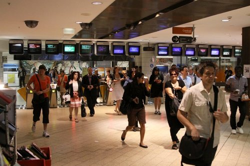 Ticket barriers at the Elizabeth Street end of Melbourne Central