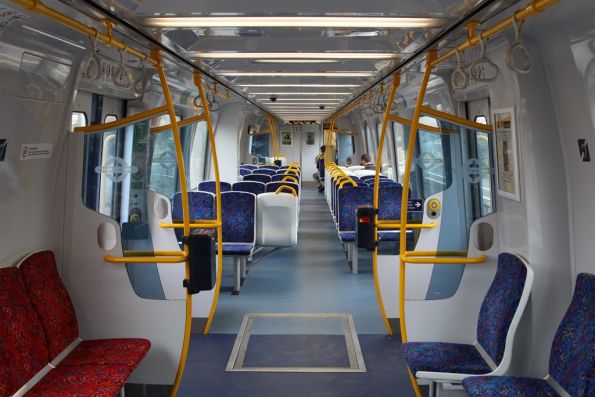 'A' end interior of a refurbished 3100 class railcar