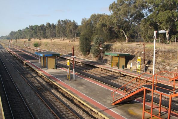 Overview of the platforms at Keswick from the pedestrian footbridge