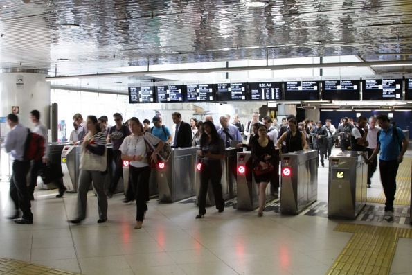 Ticket barriers kept open on the north concourse at Parliament Station