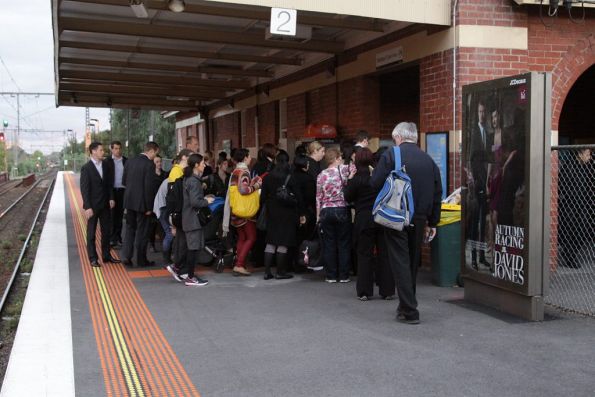 The train has departed Newmarket station, but the queue remains