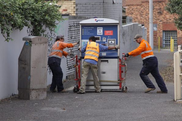 It's a three man job to move the Metcard machine