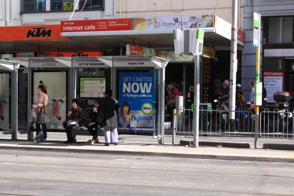 Tram stop on Elizabeth Street at La Trobe Street