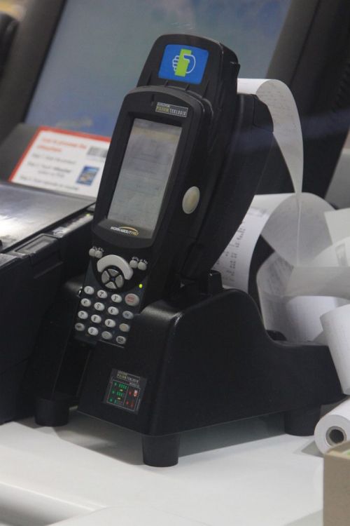 Myki topup device behind the counter at a 7-Eleven retail outlet