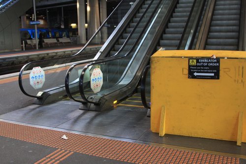 'Escalator out of order - use stairs'. What stairs?