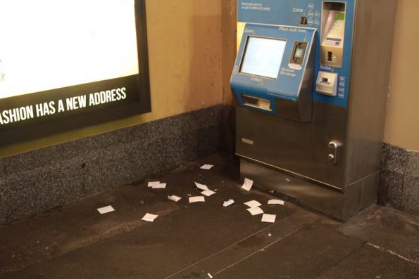 Myki machine at Flinders Street Station still spitting out unwanted receipts