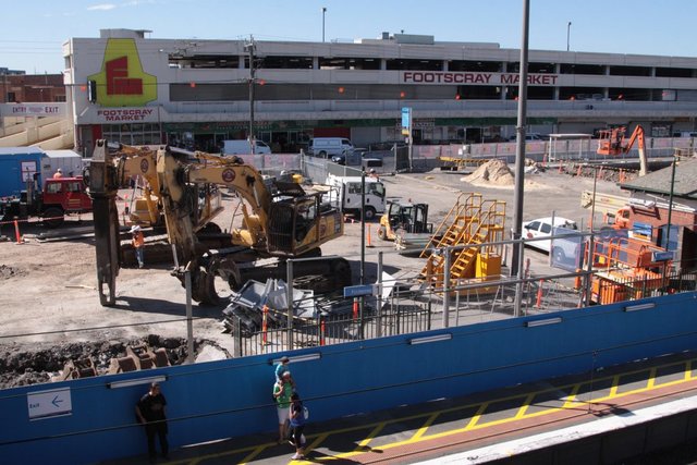 Demolition crews in place to demolished the existing footbridge