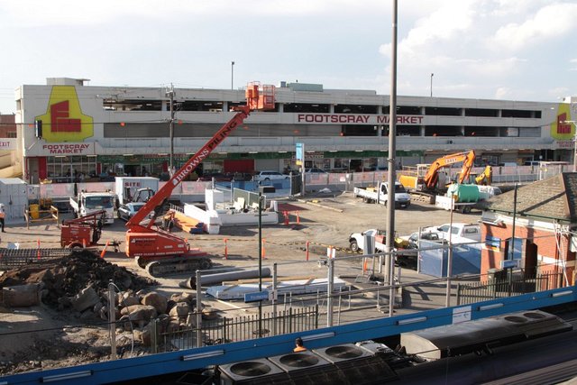 Cleared car park on the northern side of the station