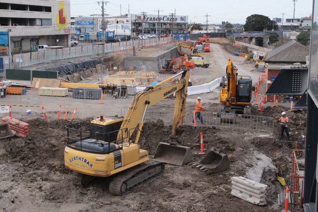 Site of the new suburban platforms next to Irving Street