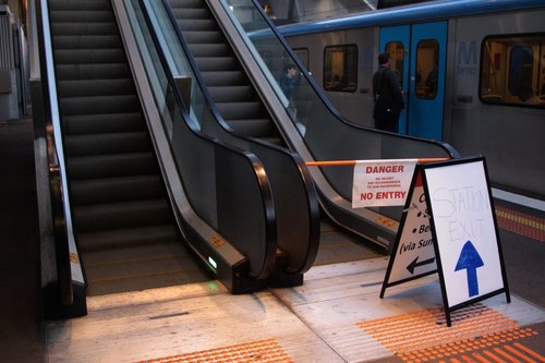 Escalator at North Melbourne station platform 1 still broken!