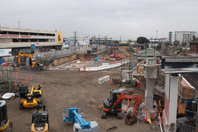 Site of the new suburban platforms next to Irving Street