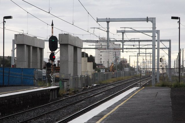 Piers in place to support the future overhead concourse