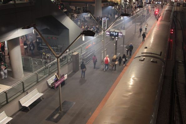 Diesel fumes fill the air above Southern Cross platform 2