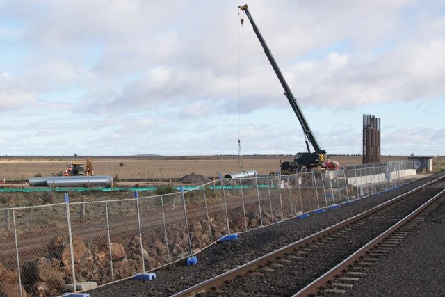 Road over rail bridge for the Christies Road extension over the Ballarat line