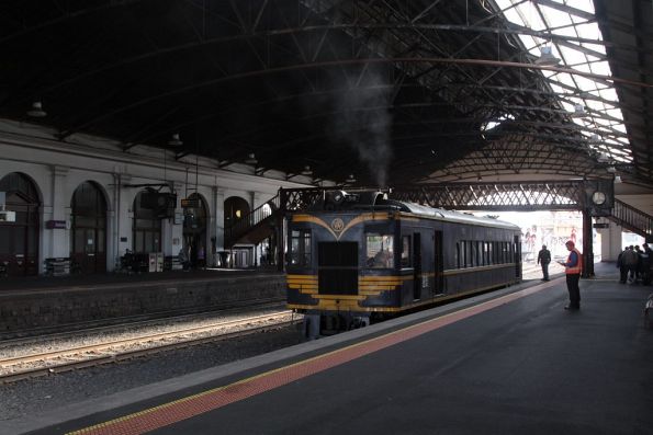 Idling away beneath the train shed at Ballarat