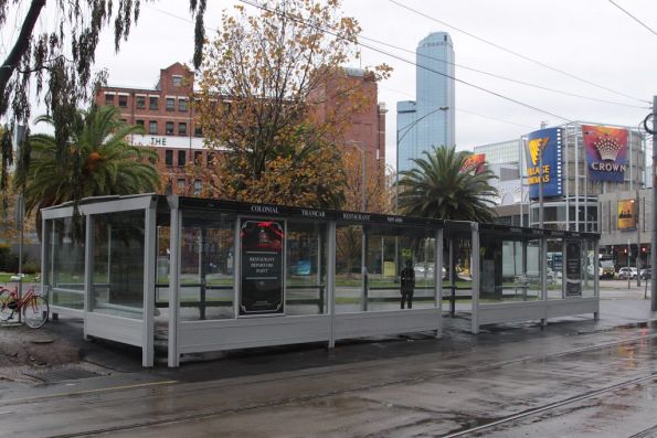 New tram shelter for Colonial Tramcar Restaurant passengers at the corner of Whiteman and Clarendon Streets