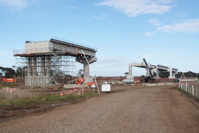 Four of the spans for the RRL flyover in place