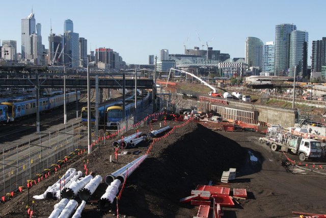 Work continues on the headshunt beneath the RRL Bypass Tracks towards the flyover