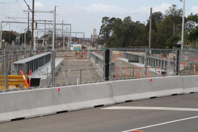 Two single track bridges in place east of the level crossing