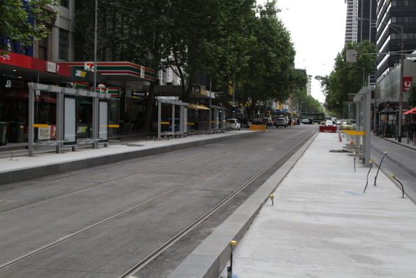 Work continues on the future platform stop at Elizabeth and Bourke Streets