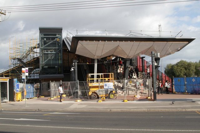 Main entrance off Irving Street still requiring some finishing touches