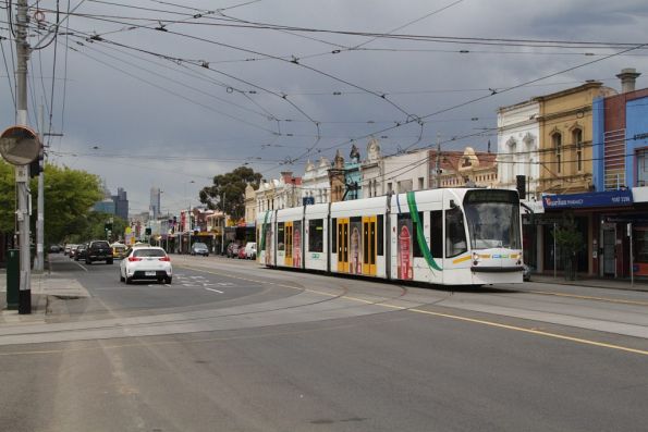 Northbound on Nicholson Street, D2.5013 passes the North Fitzroy depot