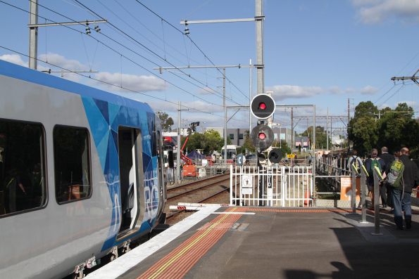 X'Trapolis train terminates at Blackburn platform 2