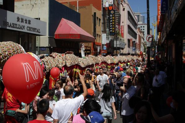 Metro Trains Melbourne branded balloons at Melbourne's 2014 Chinese New Year festival