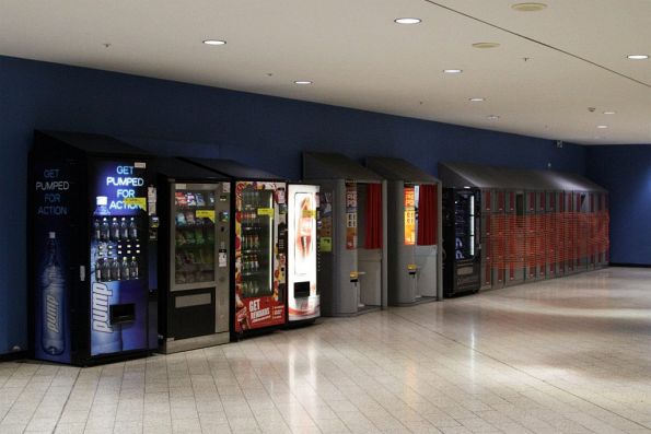 Privately owned automatic lockers installed at the Swanston Street end of Melbourne Central station