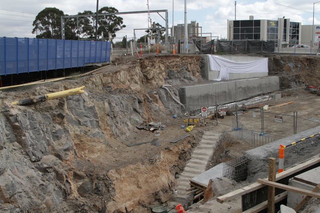 Work still to go to bring the road beneath the new bridge spans