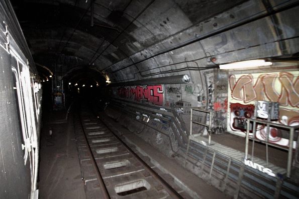 Junction of the City Circle and Clifton Hill tunnels in the underground loop