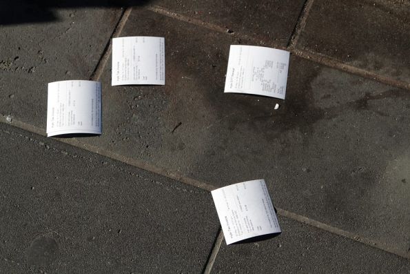 Still more discarded Myki receipts, this time down at Docklands