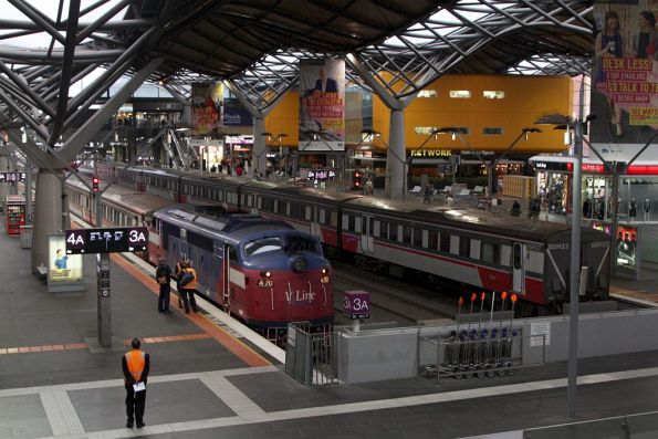 A70 on arrival at Southern Cross with a service from Bacchus Marsh