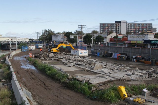 Clearing concrete from the site office area