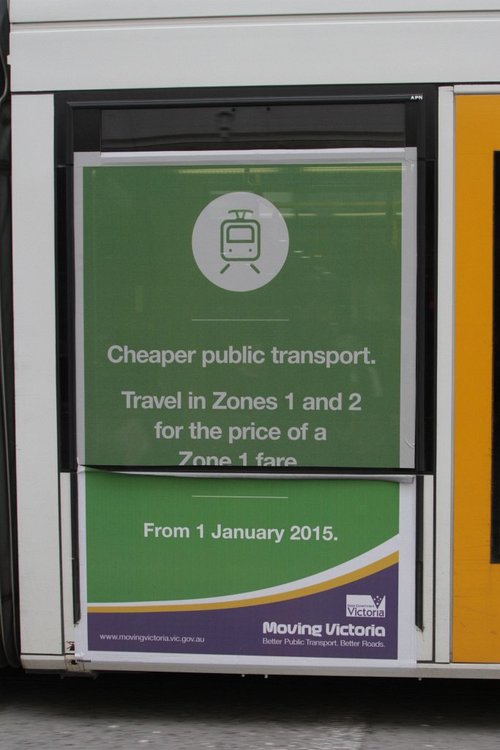 All out advertising blitz for the Liberal Government's cuts to public transport fares from 2015