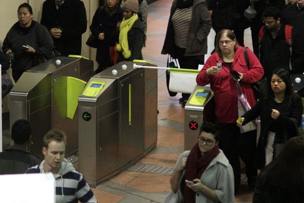 Wide gate at Flagstaff station 'Temporarily Unavailable' for morning peak